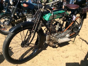 Also 100 years old, this Ariel V-twin has more power than the Ariel single.