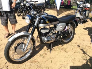 This 250cc single-cylinder two-stroke has magneto ignition and a 6-volt lighting system which makes it a very reliable runner, but with lousy lights if it were to be ridden at night.  Its crisp exhaust note makes it sound very powerful!