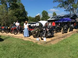Here is an overview of the display of historic bikes at Samford on Australia Day 2015.
