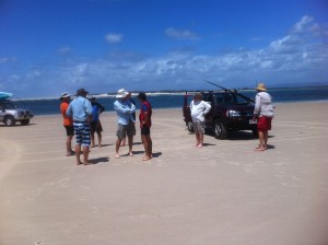 37 km down the beach we stop to do some fishing.