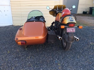 Sobe's bike is a 1000cc BMW fitted with a DJP Mark III sidecar.